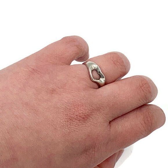 Authentic Tiffany & Co 925 Silver Open Heart Ring - Picture 11 of 11